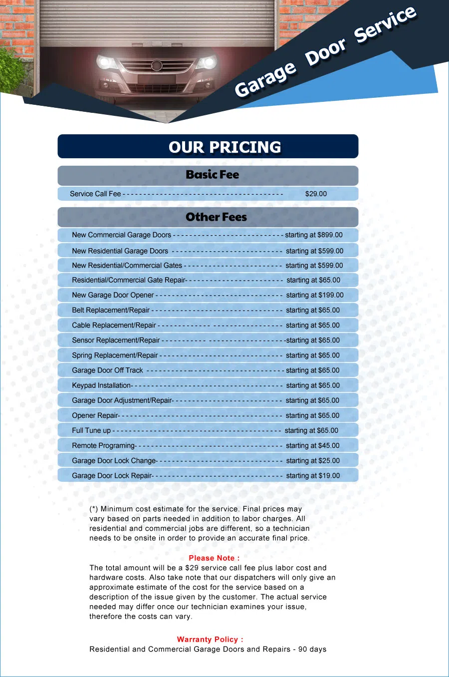 Eagle Garage Door Service Rancho Palos Verdes, CA 310-507-8705